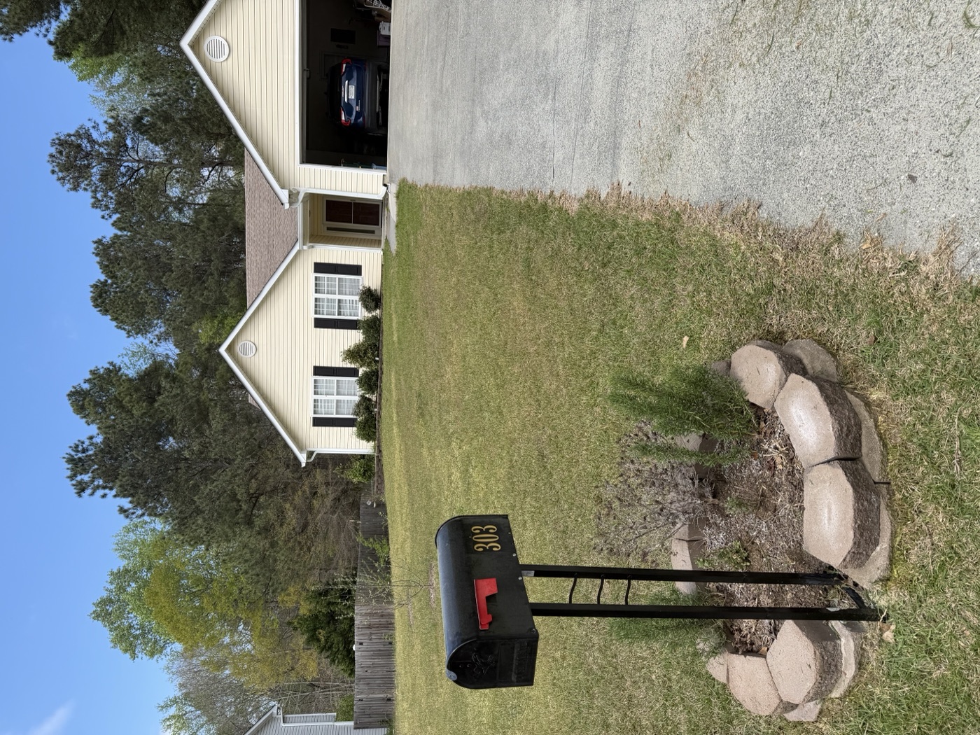 Driveway edge before edging service