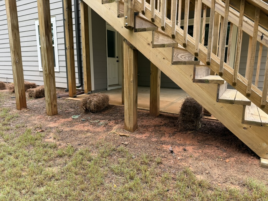 Landscape bed before pine straw installation